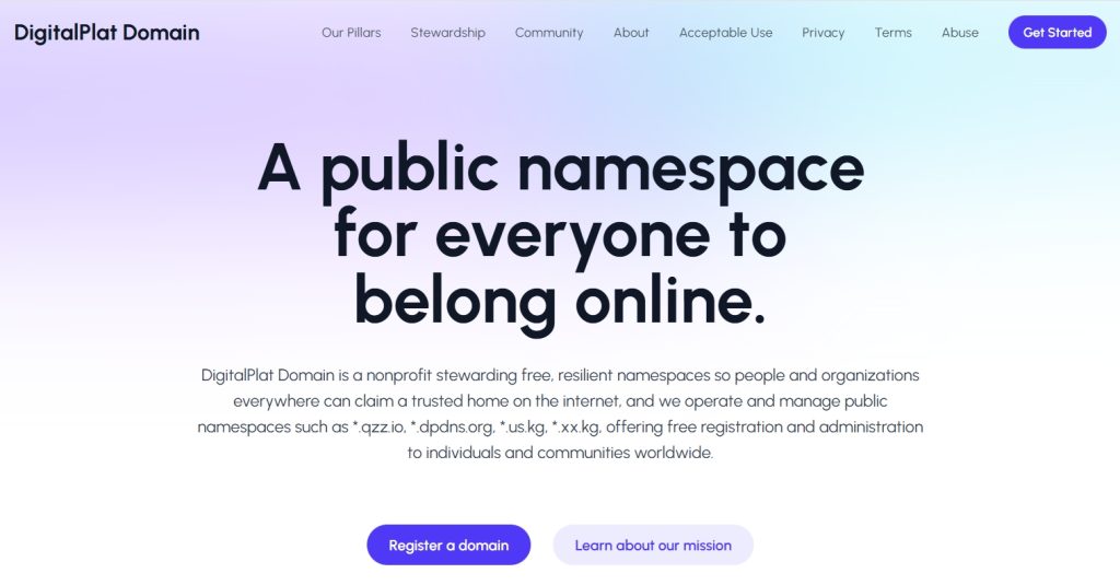 DigitalPlat域名注册界面