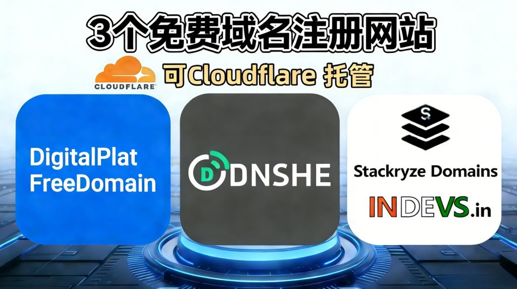 3 个免费域名注册网站｜可Cloudflare 托管 DNSHE/DigitalPlat/Stackryze-番茄科技-电脑,手机,网络知识,应用分享